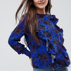 Only Floral blouse with ruffles